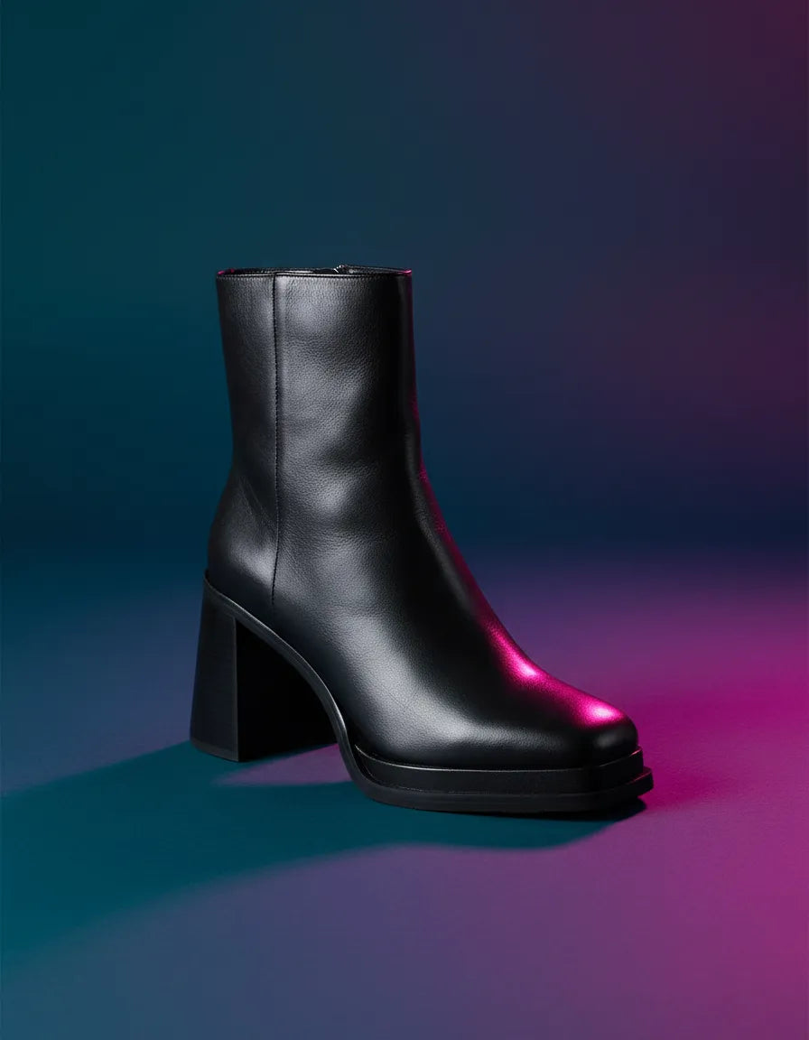 Bota Cano Curto Couro Minelli Paris RV-MNLL04 Preta
