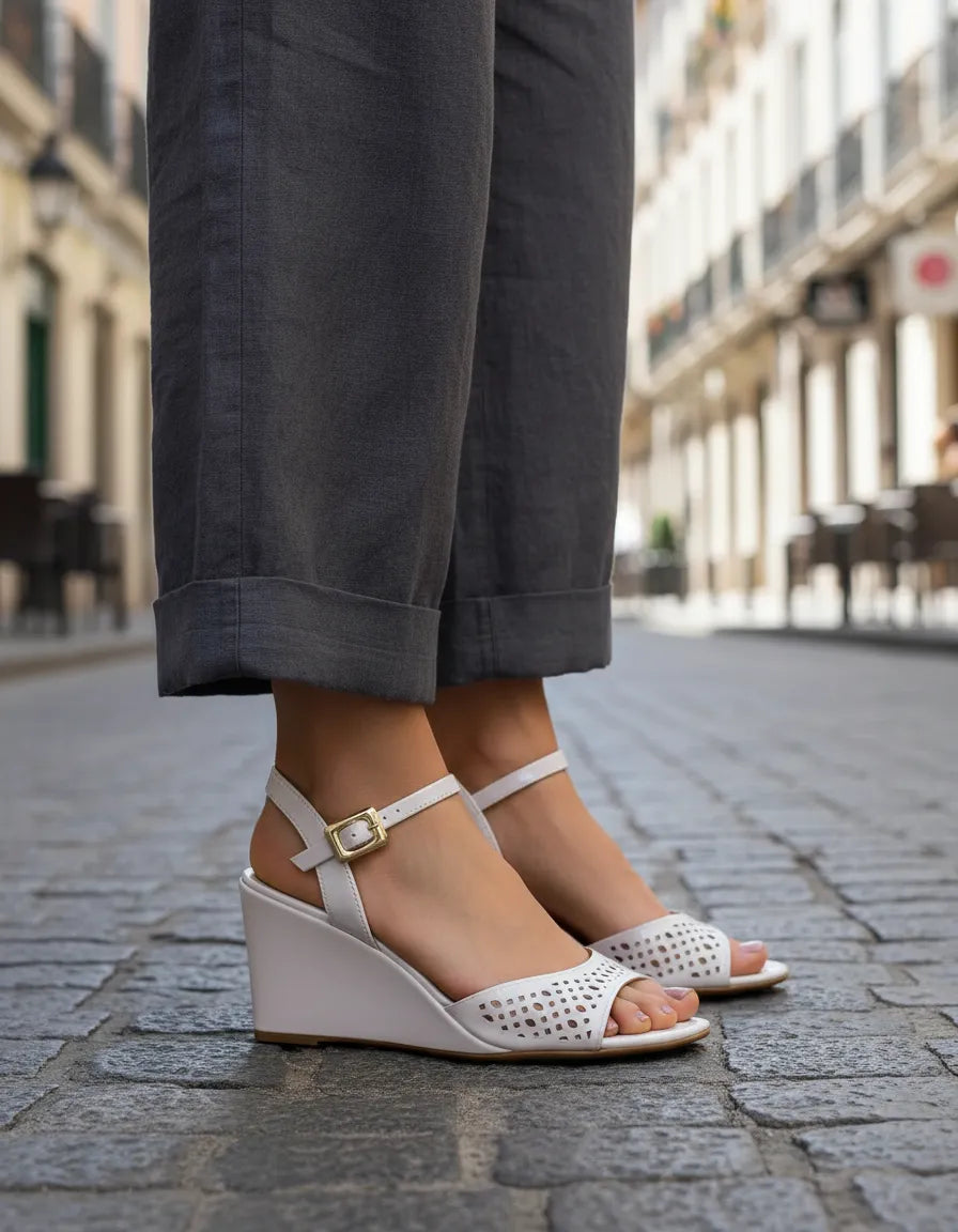 Sandalia Salto Alto 975015 Napa Rock Off White