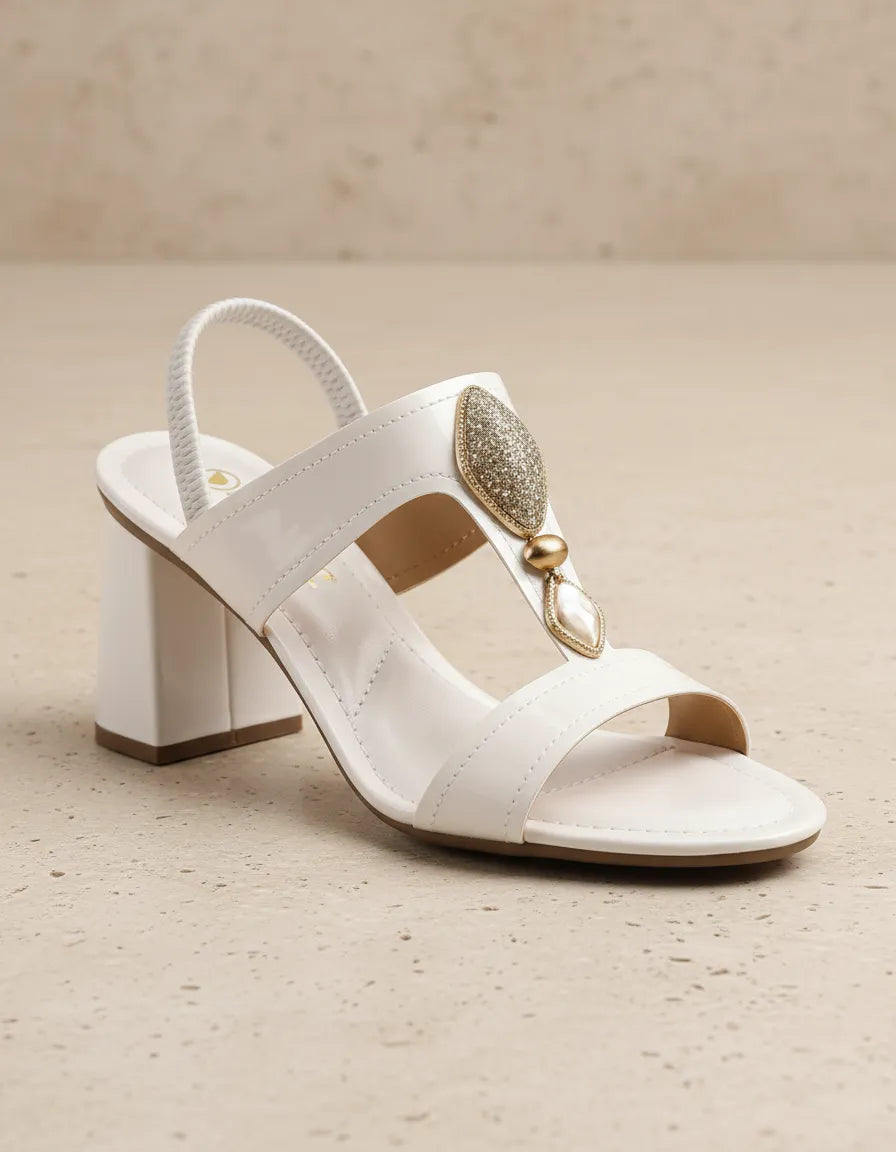 Sandalia Salto Alto 942045 Napa Rock Off White