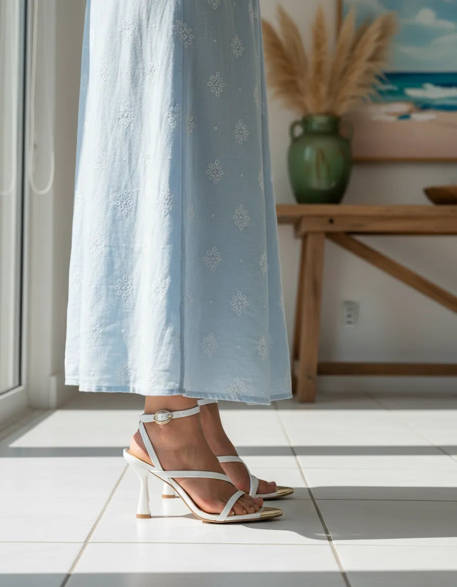 Sandalia Salto Alto 919022 Napa Rock Off White