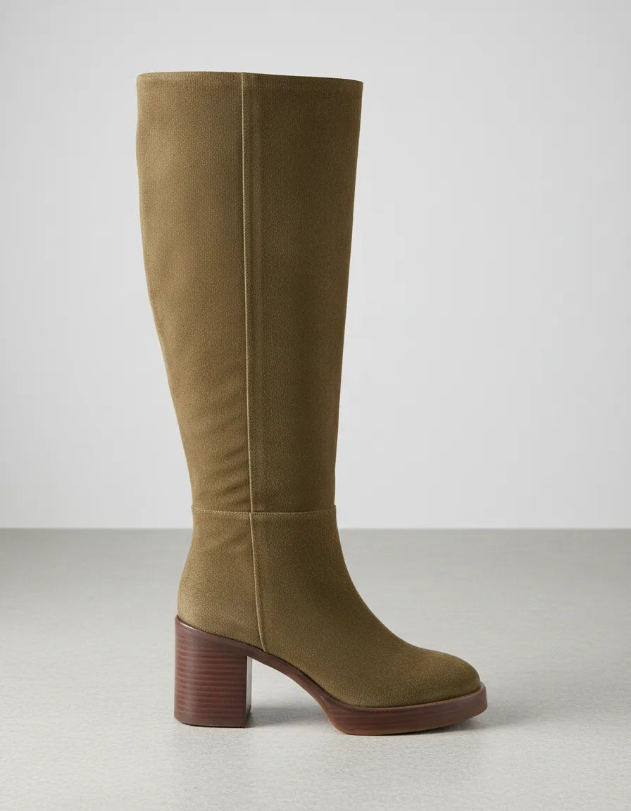 Bota Cano Longo Couro Minelli Paris RV-MNLL02 Militar