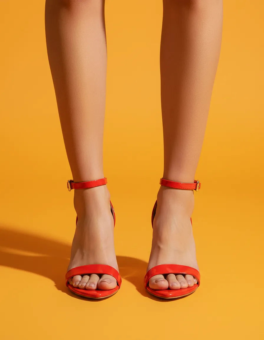 Sandalia Salto Medio 1027005 Napa Rock Vermelho