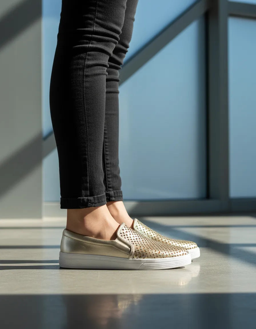 Tênis Feminino Via Uno 842033 Metal Ipa C Dourado