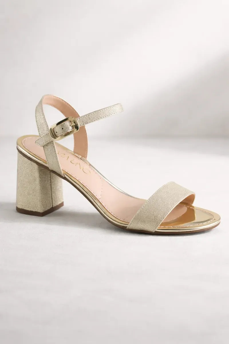 Sandalia Salto Alto 942050 Glitter Ouro