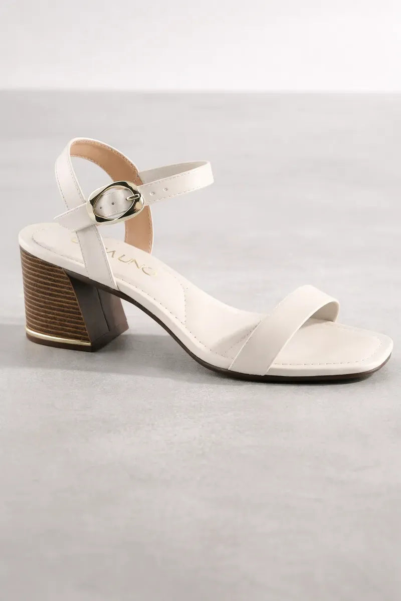 Sandalia Salto Medio 857071 Rock Off White