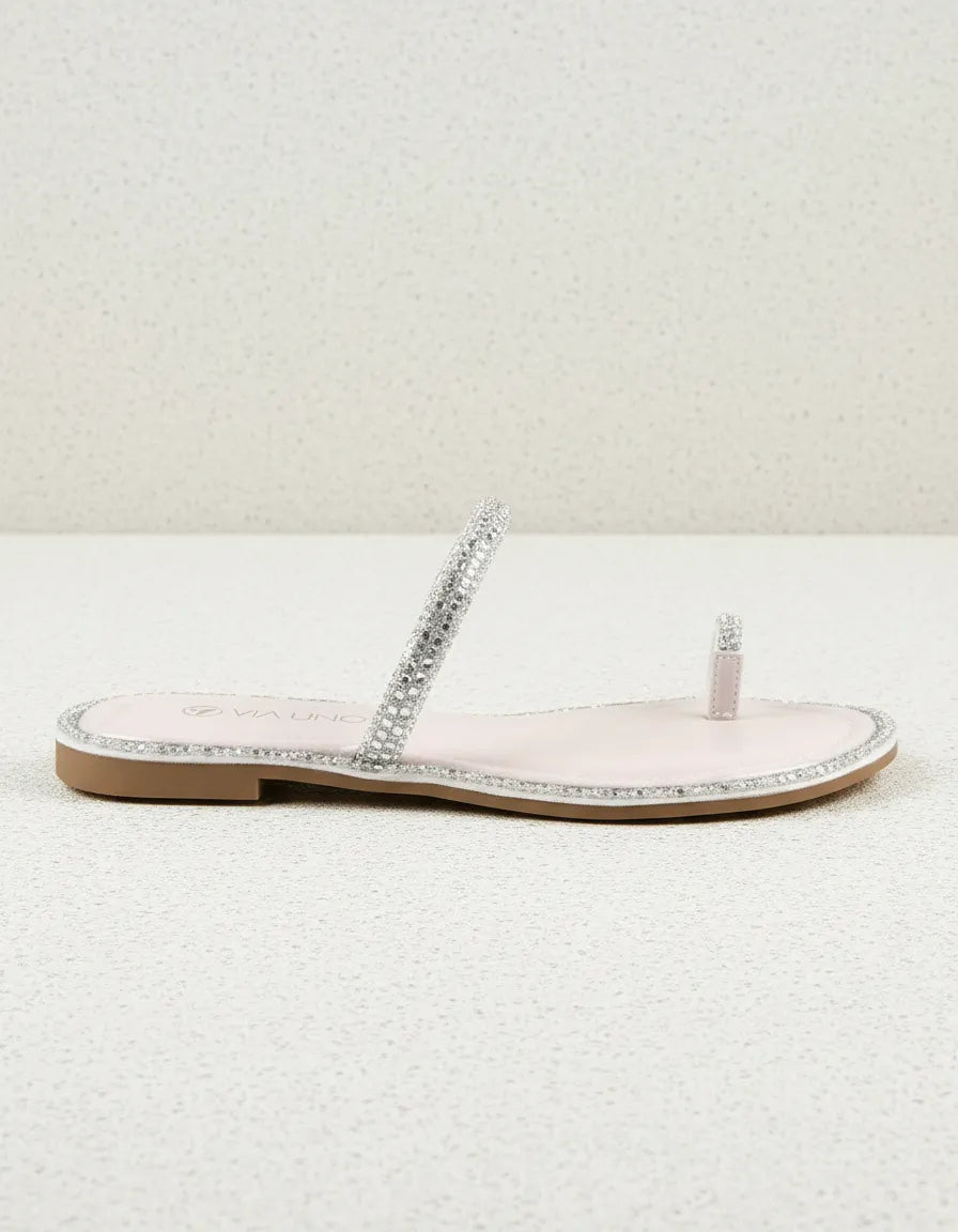 Sandalia Flat 1008002 Tira Off White
