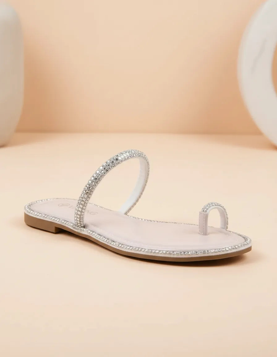 Sandalia Flat 1008002 Tira Off White