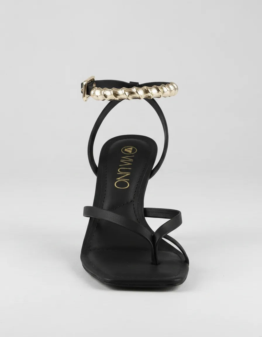 Sandalia Salto Alto 871022 Napa Rock Preto