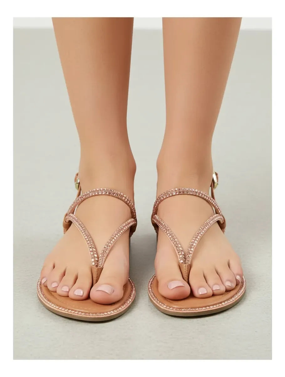 Sandalia Flat 1008003 Tira Rose