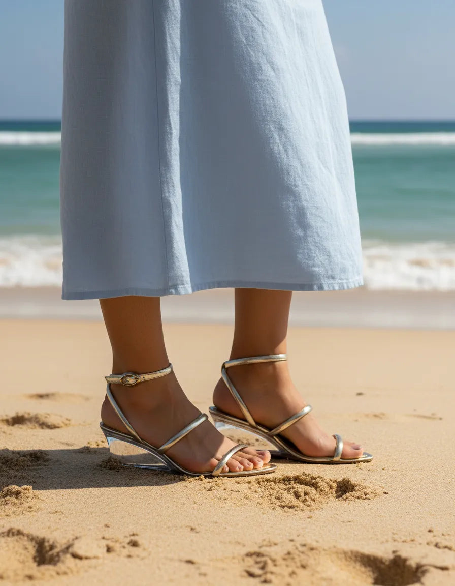 Sandalia Salto Medio 1037002 Napa Rock Champagne