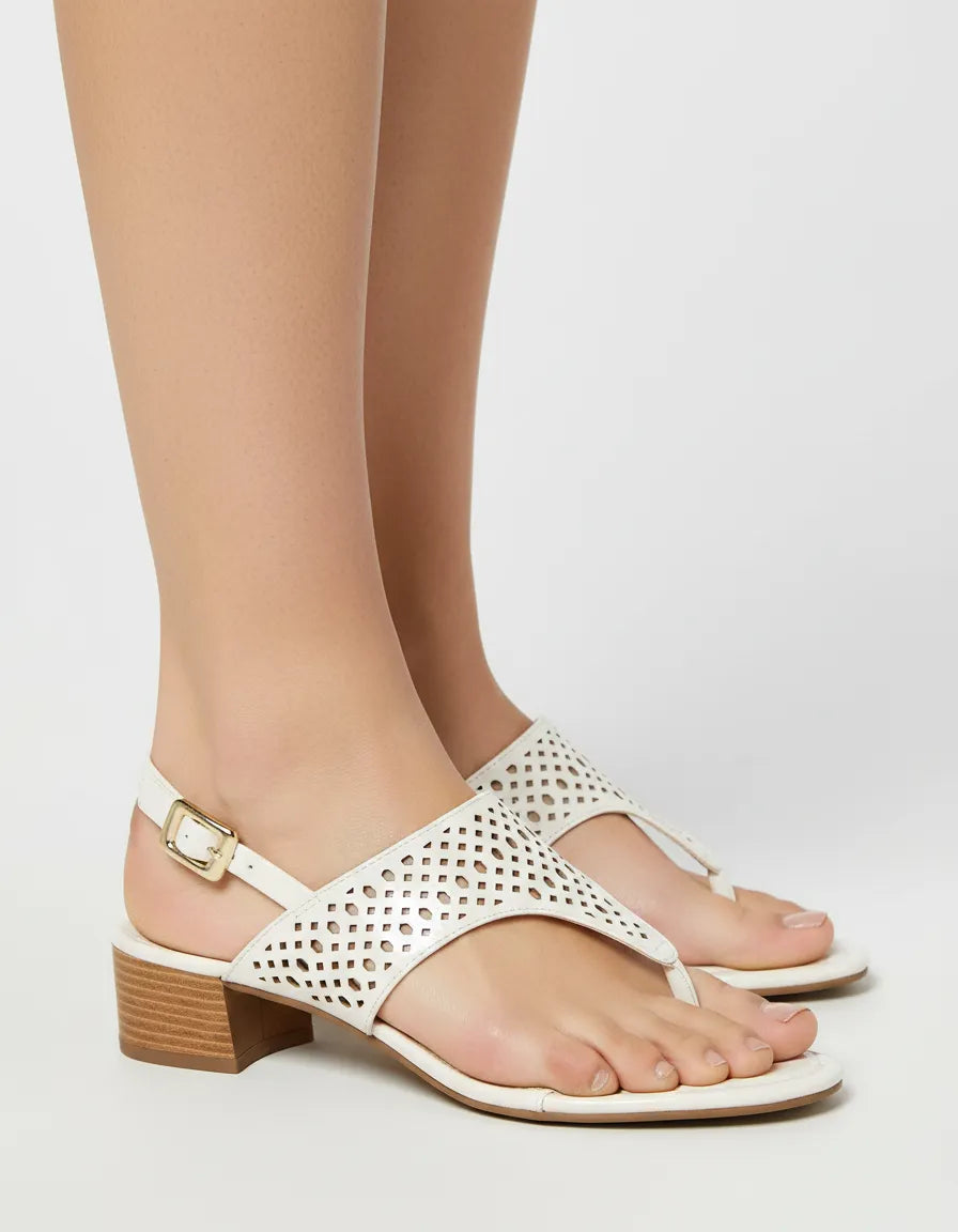 Sandalia Salto Baixo 852021 Napa Rock Off White