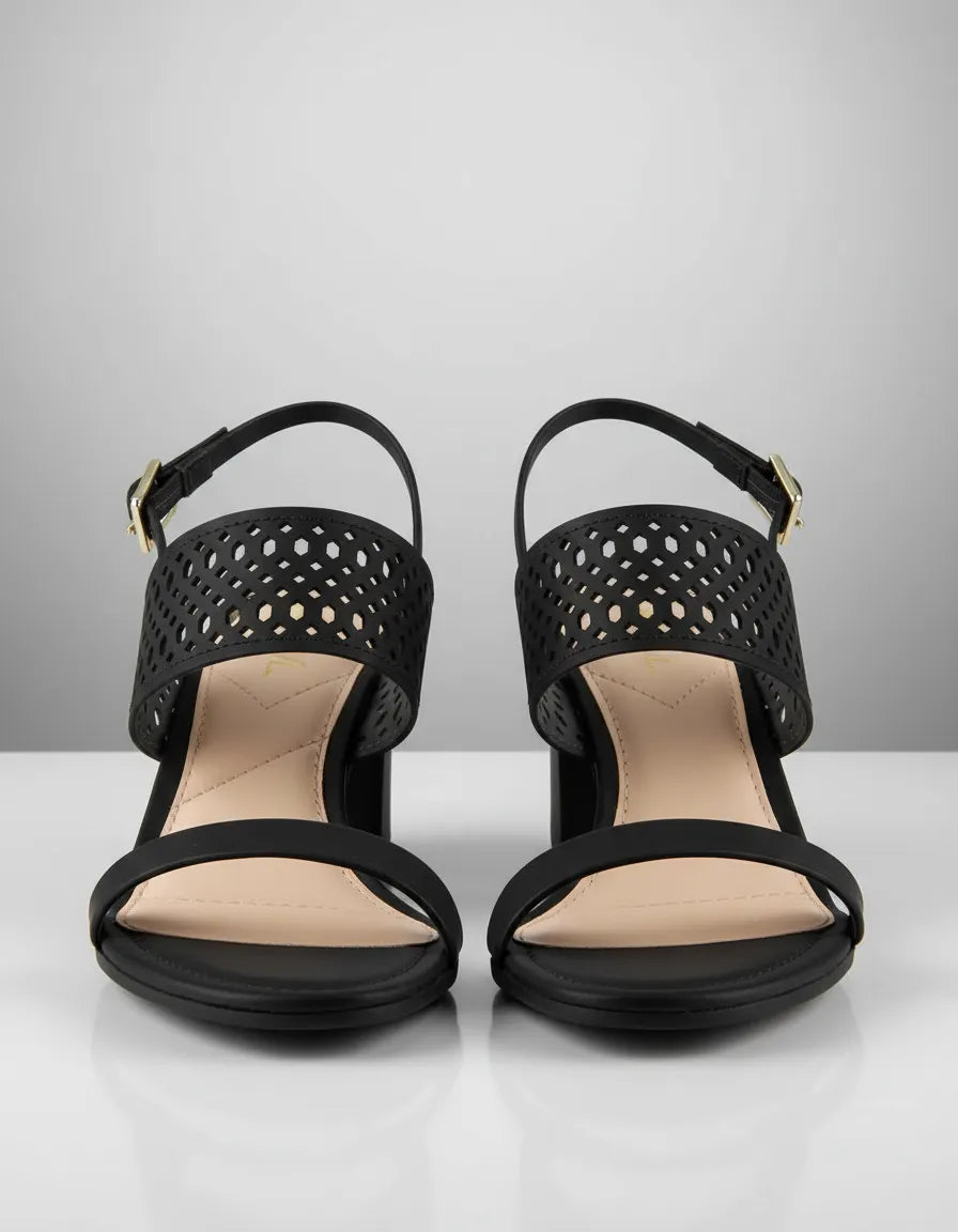 Sandalia Salto Medio 858049 Napa Rock Preto
