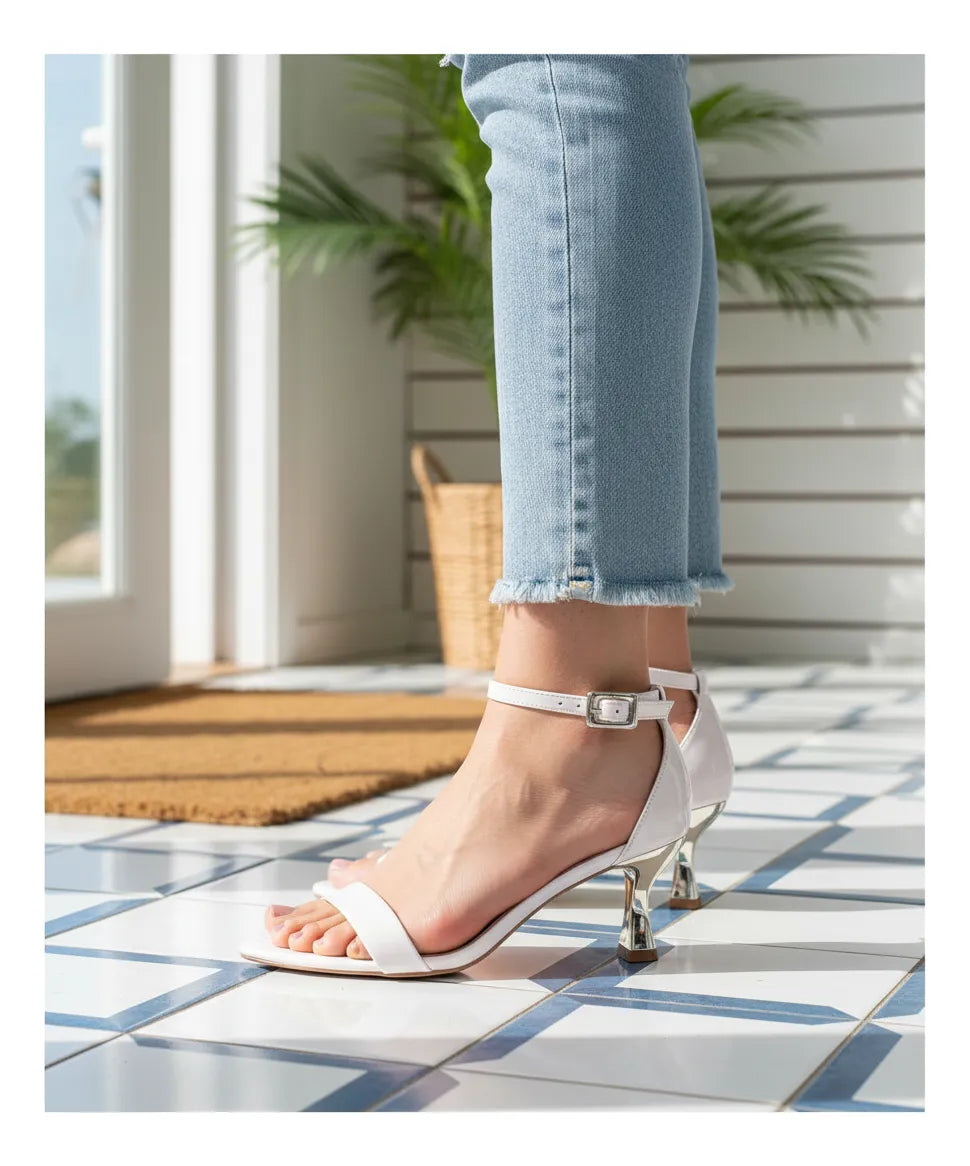 Sandalia Salto Medio 1027005 Napa Rock Off White