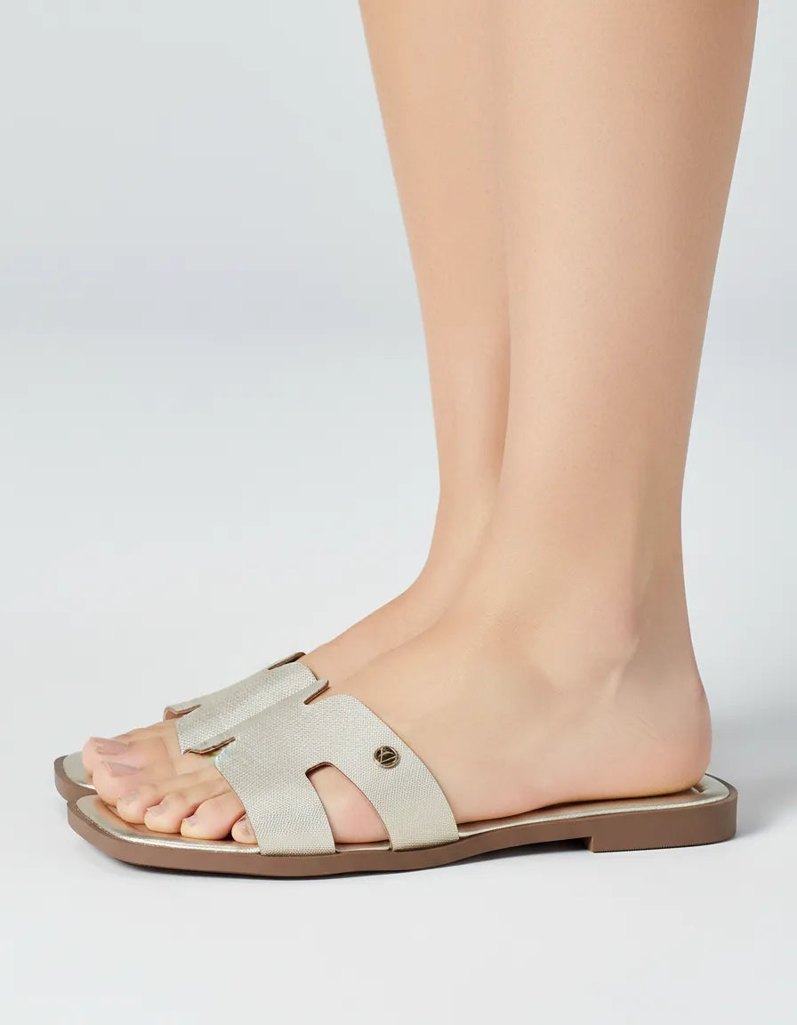Sandalia Flat 948096 Tec Gli Ouro