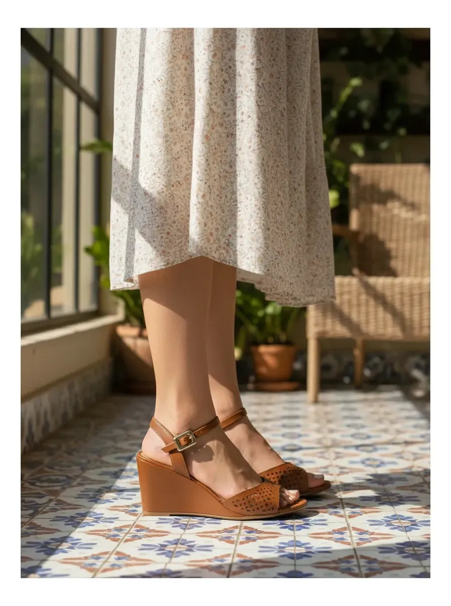 Sandalia Salto Alto 975015 Napa Rock Caramelo