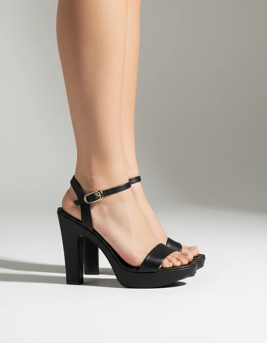 Sandalia Salto Alto 311049 Rock Preto