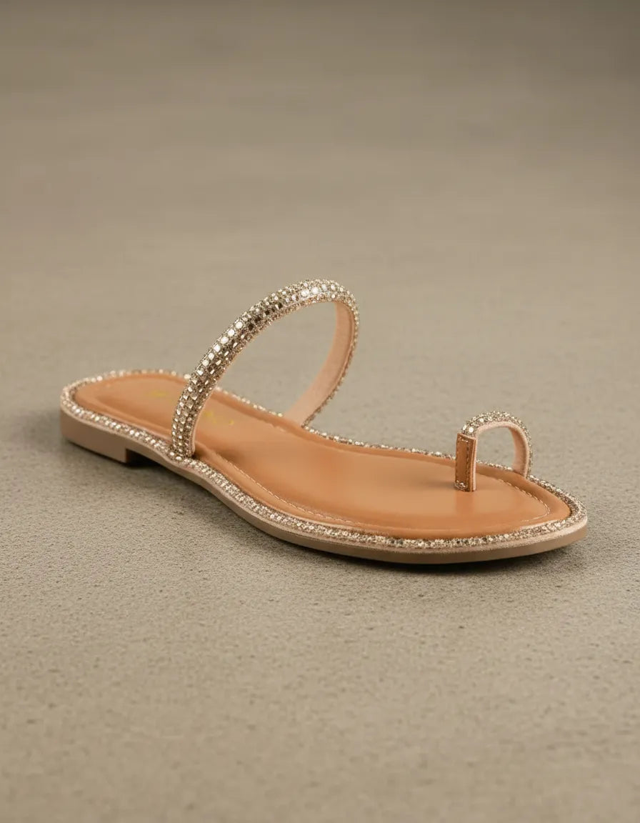 Sandalia Flat 1008002 Tira Rose