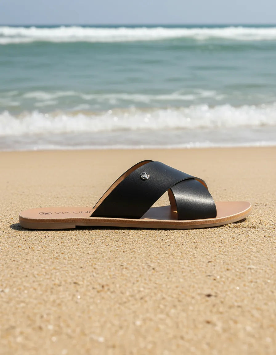 Sandalia Flat 533003 Napa Rock Preto