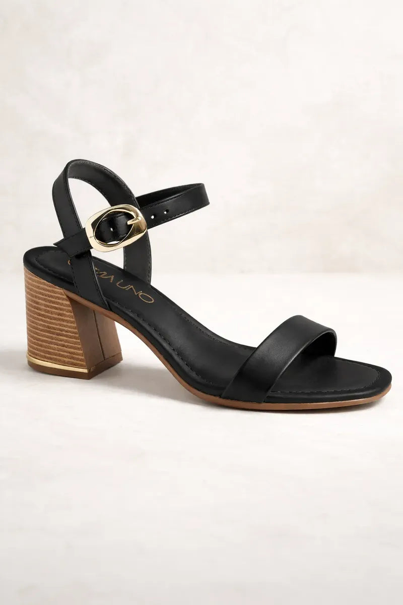 Sandalia Salto Medio 857071 Rock Preto