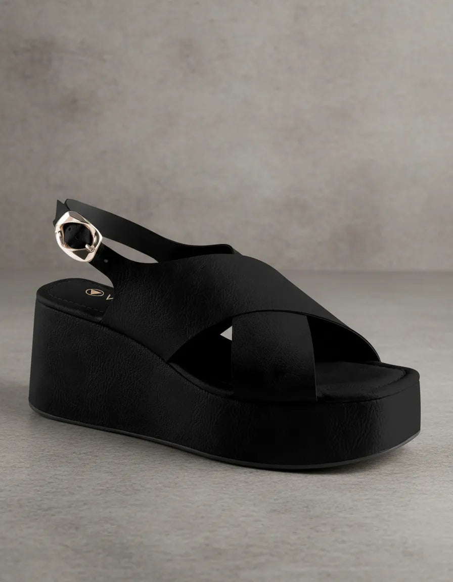 Sandalia Anabela 639034 Napa Destroyer Preto