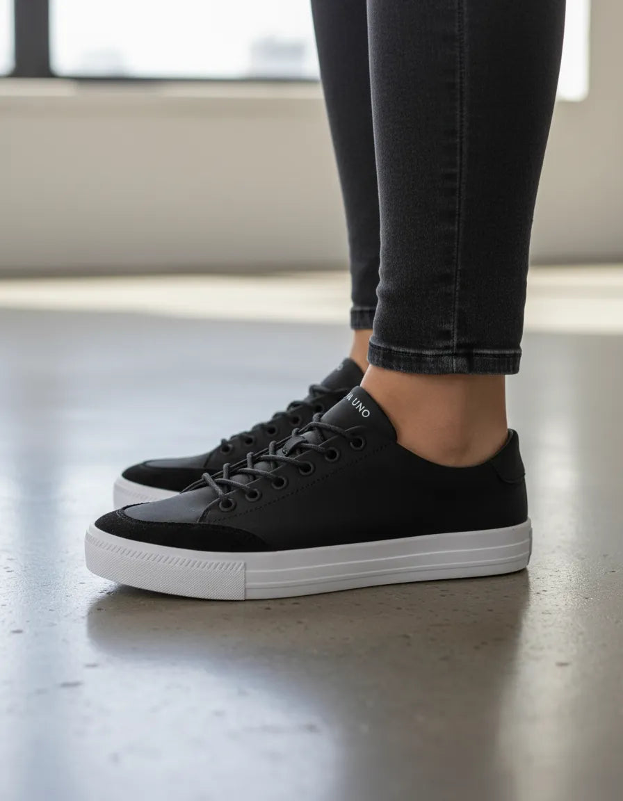 Tênis Feminino Via Uno 1036006 Tec Preto