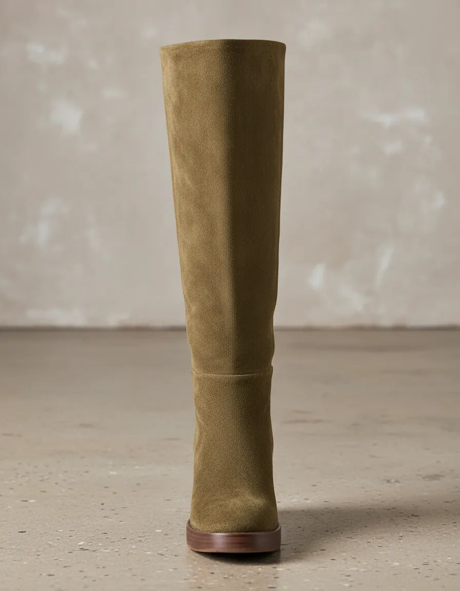 Bota Cano Longo Couro Minelli Paris RV-MNLL02 Militar