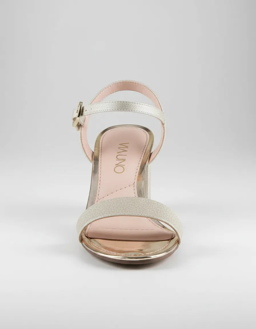 Sandalia Salto Alto 942050 Glitter Ouro