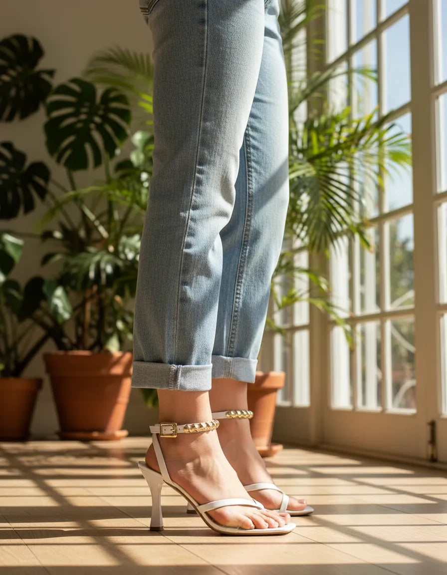 Sandalia Salto Alto 871022 Napa Rock Off White