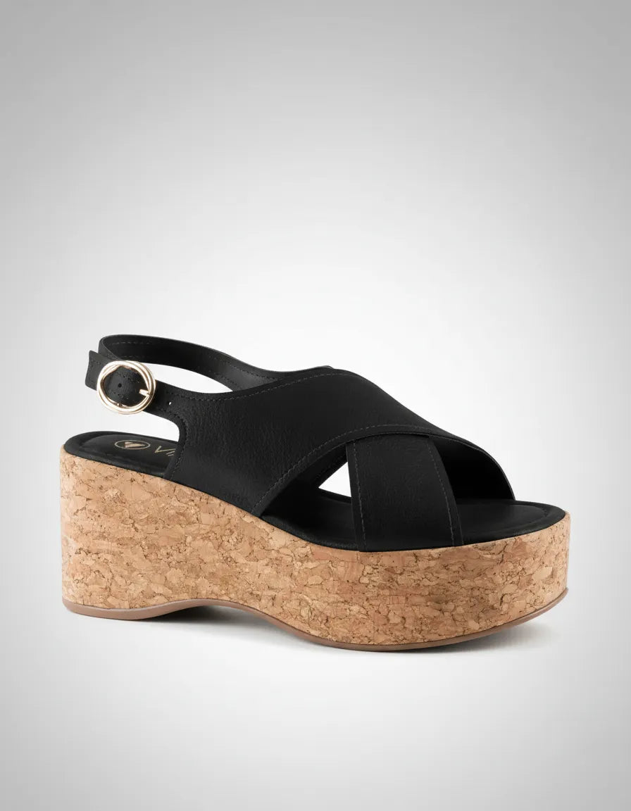 Sandalia Anabela 907022 Napa Destroyer Preto