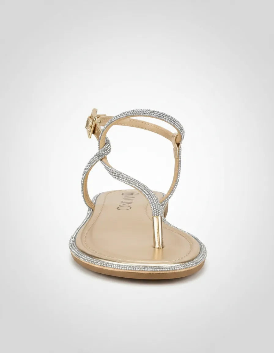 Sandalia Flat 1008007 Tir New Cristal Ouro Light