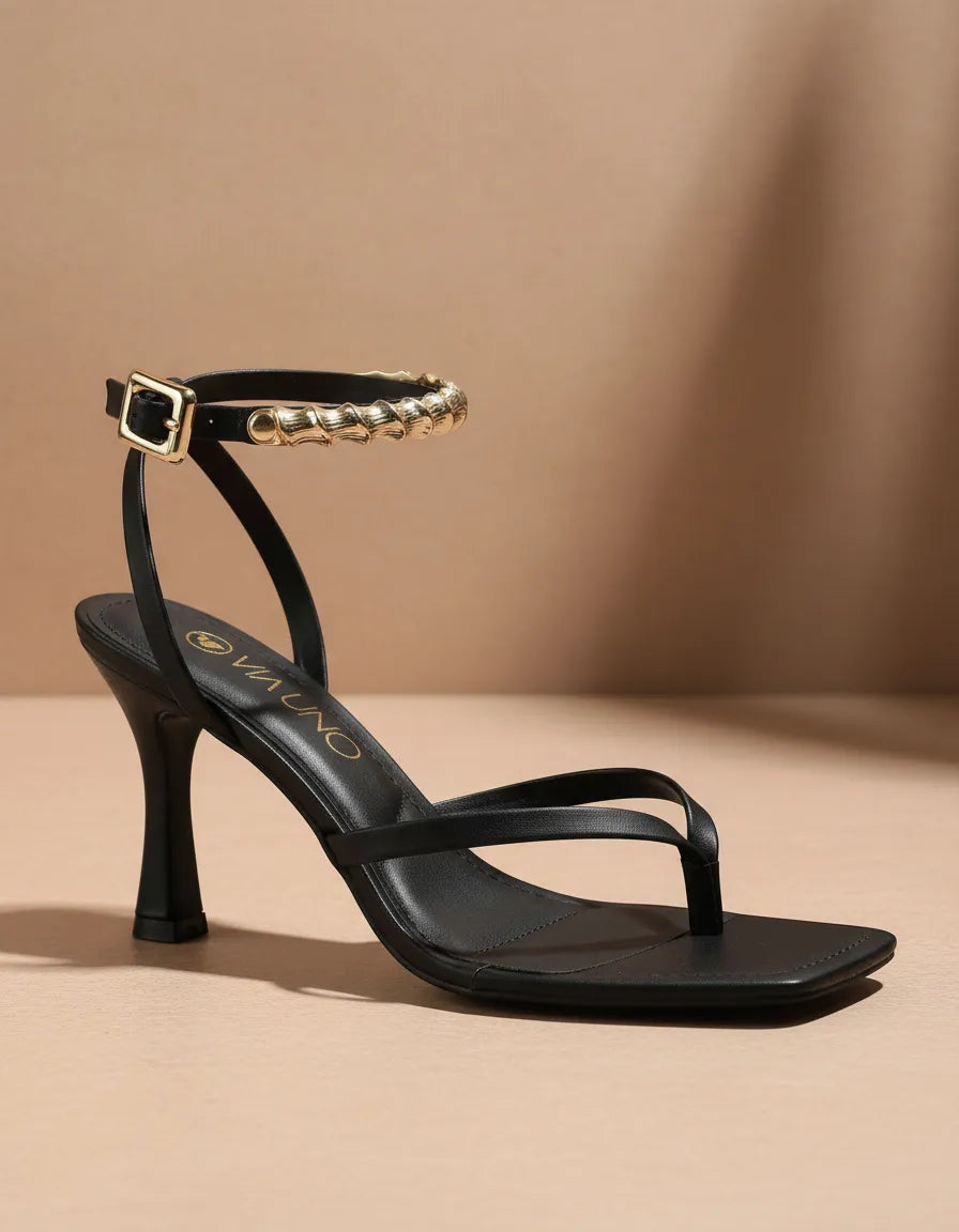 Sandalia Salto Alto 871022 Napa Rock Preto