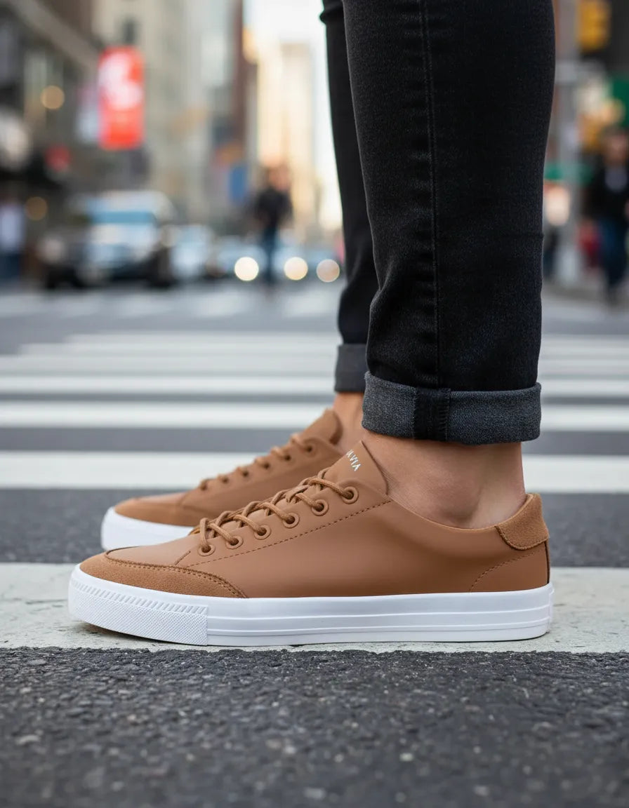 Tênis Feminino Via Uno 1036006 Tec Caramelo