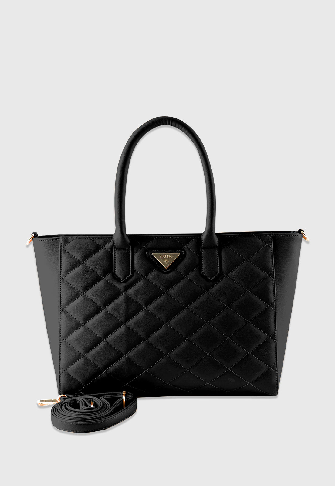 Bolsa Tote VU2584 cor Preto Metalassê