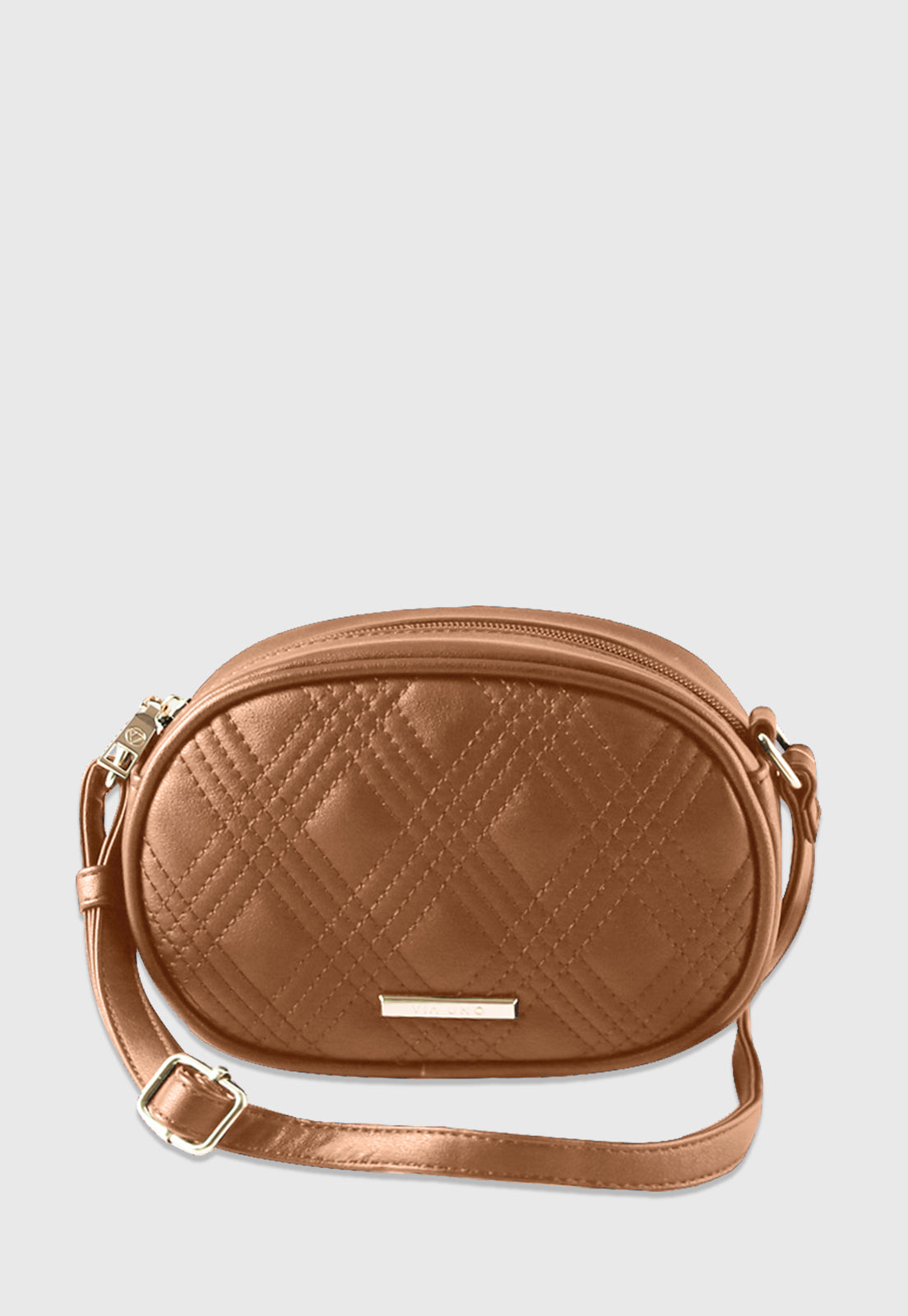 Bolsa Tiracolo VU2576 cor Caramelo Metalassê
