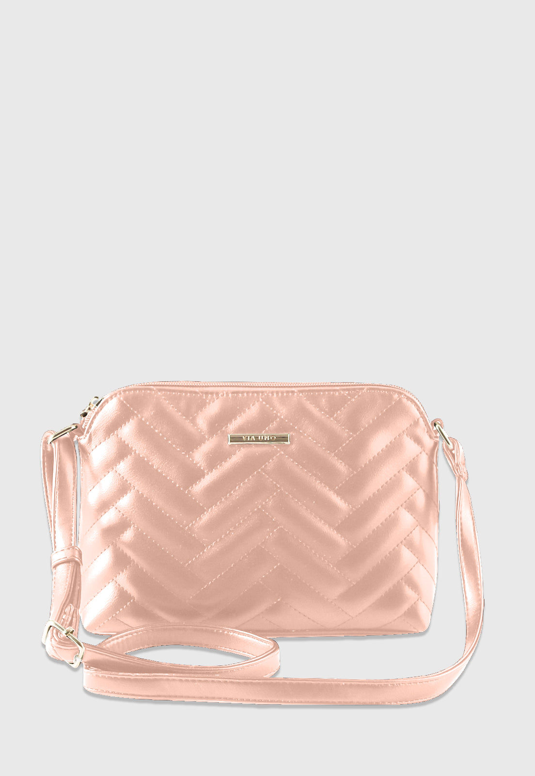 Bolsa Tiracolo VU2578 cor Nude Metalassê