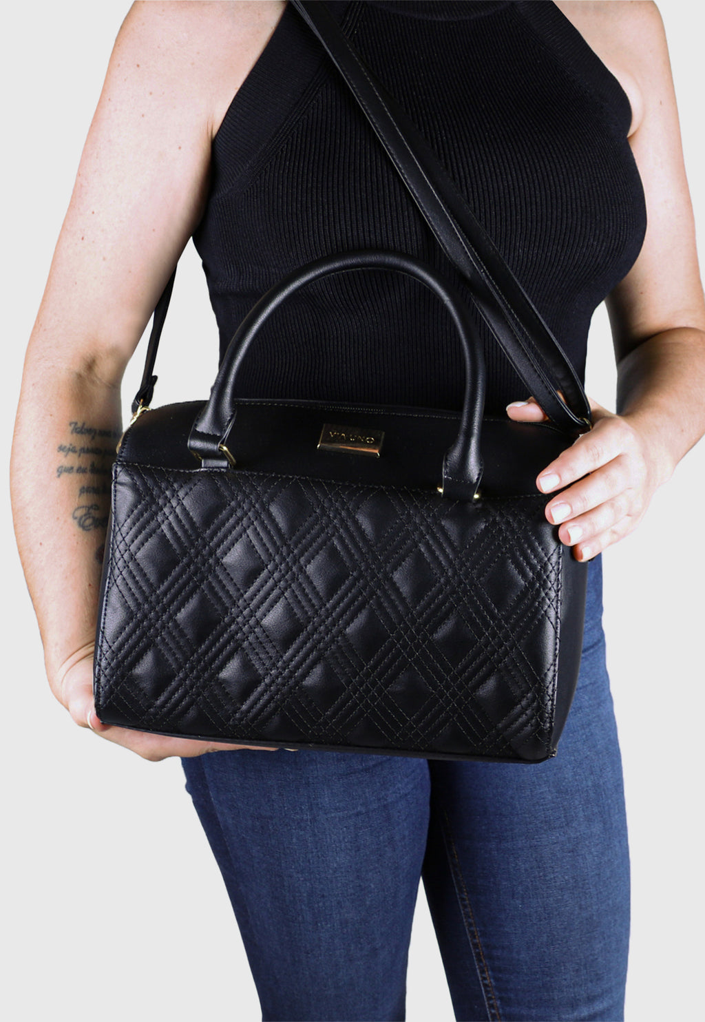 Bolsa Estruturada VU2599 cor Preto Metalassê