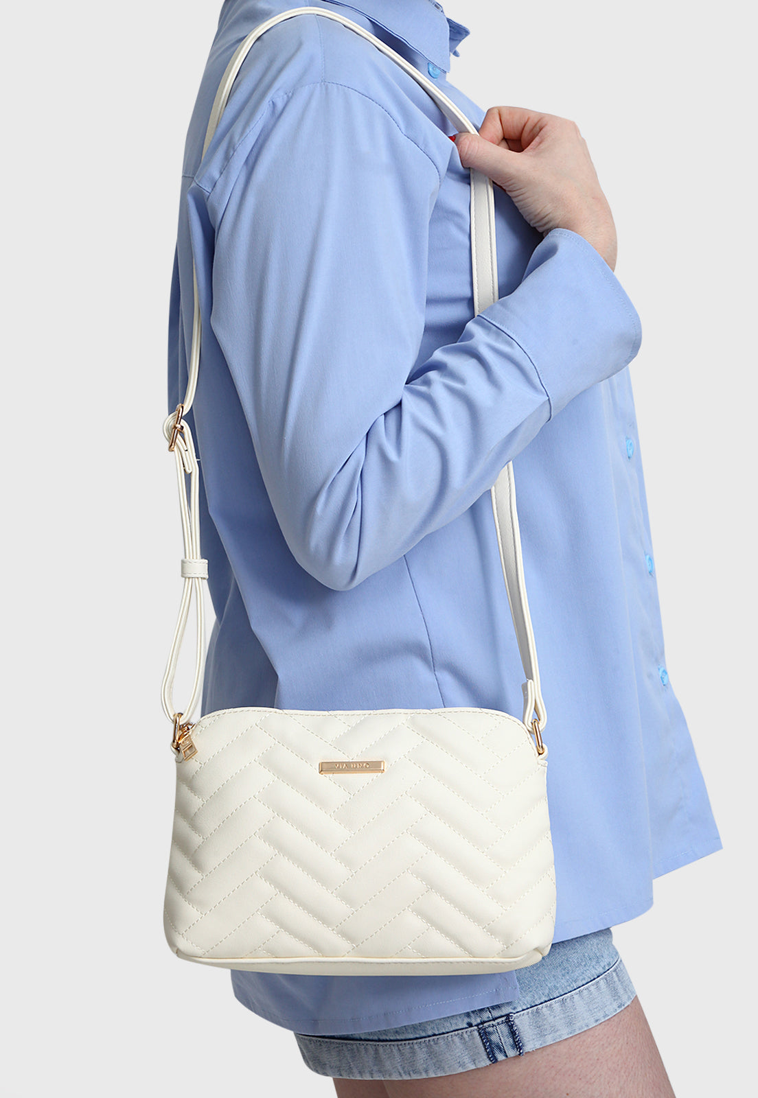 Bolsa Tiracolo RV-VU2578 cor Off White Matelassê