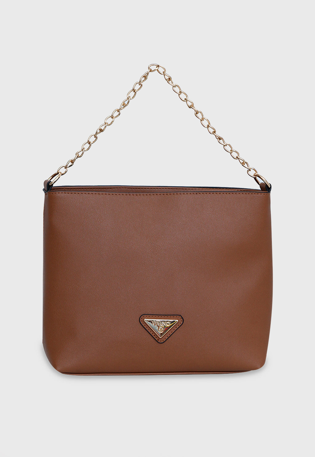 Bolsa Transversal VU2579 cor Caramelo com Corrente