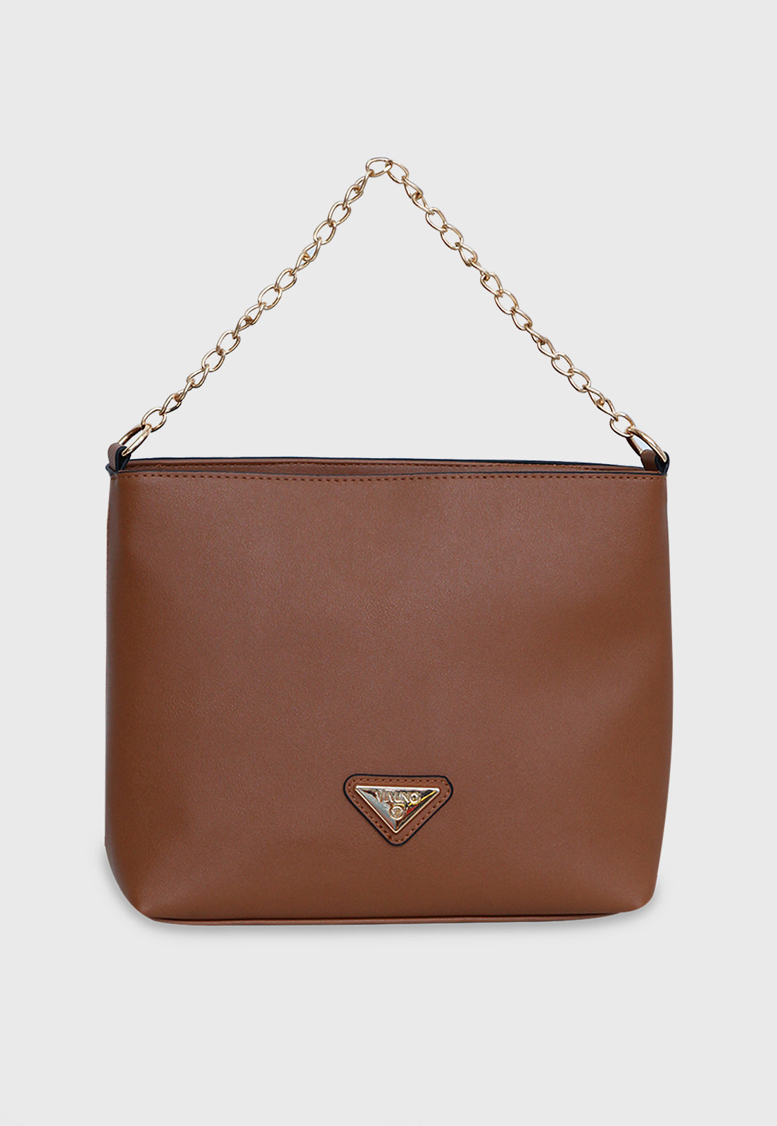 Bolsa Transversal VU2579 cor Caramelo com Corrente