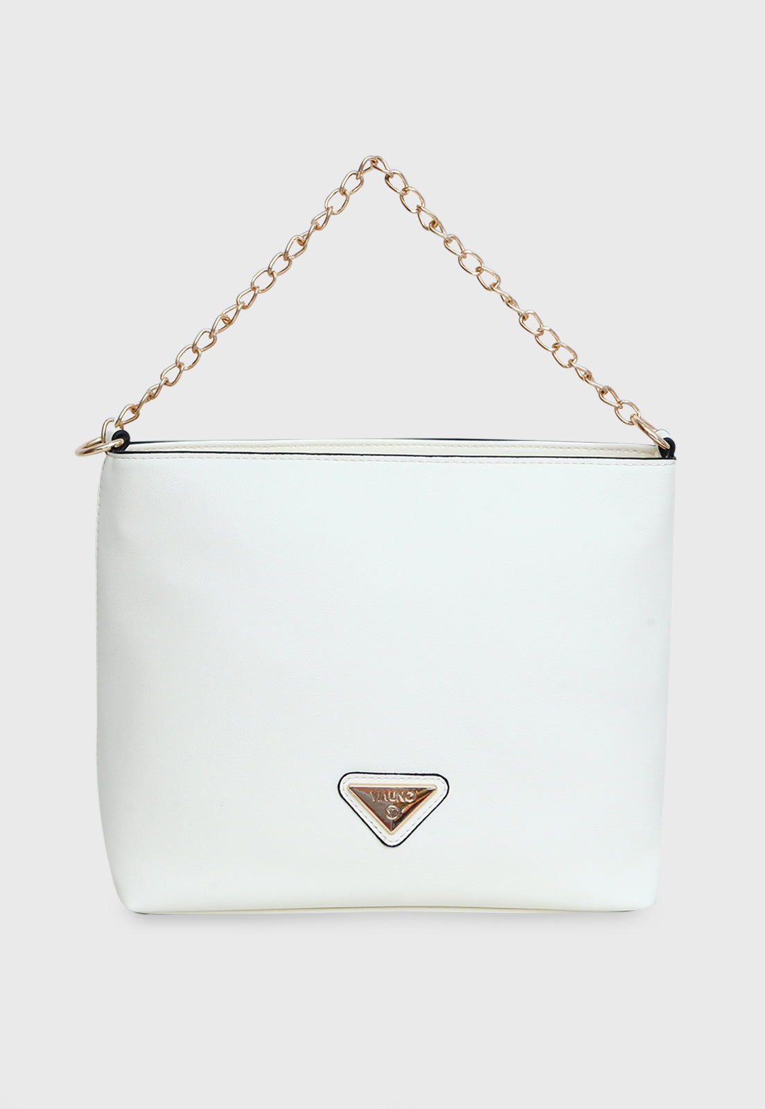 Bolsa Transversal VU2579 cor Off White com Corrente