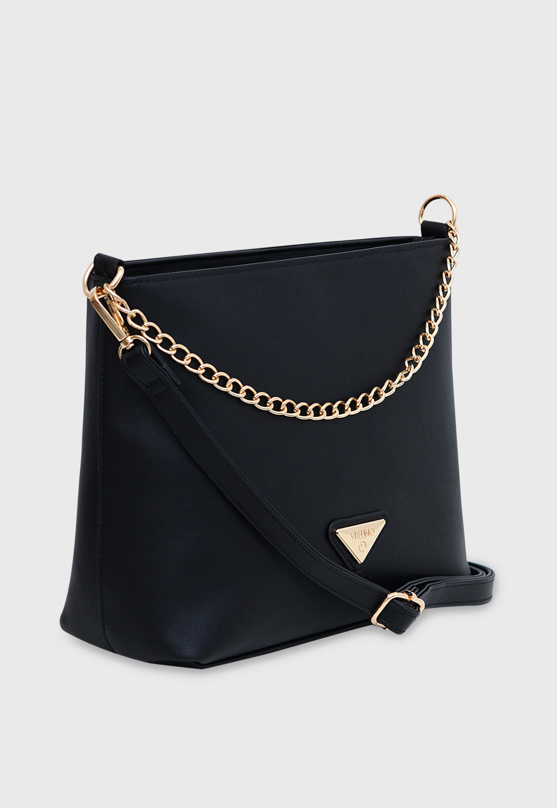 Bolsa Transversal RV-VU2579 cor Preto com Corrente