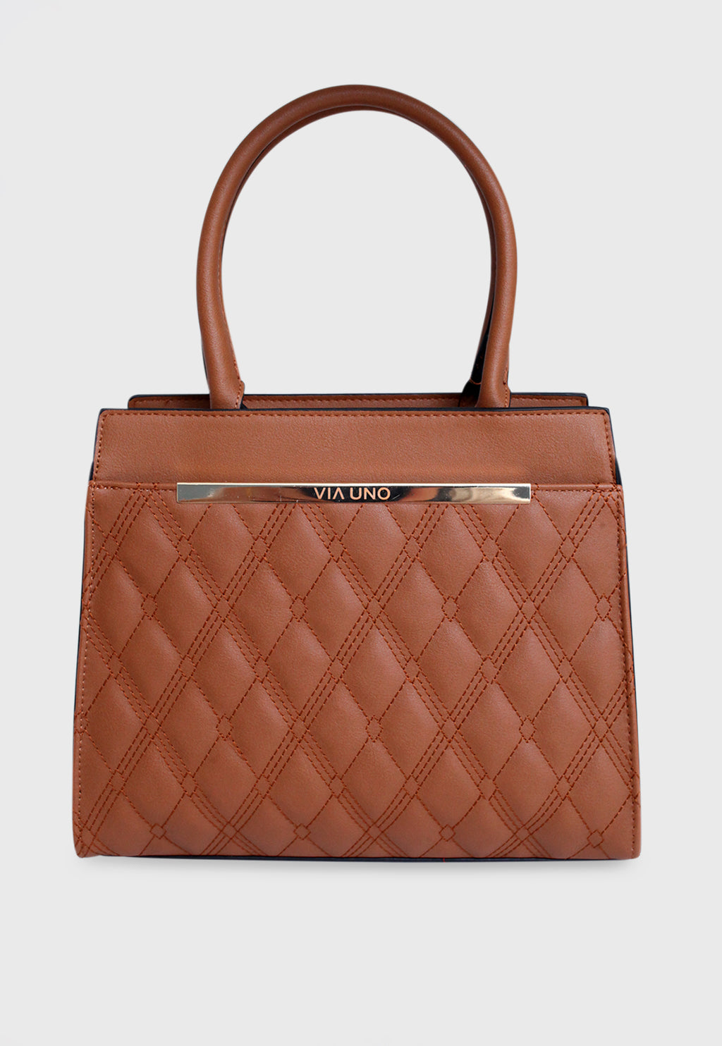 Bolsa Tote VU2586 cor Caramelo Matelassê