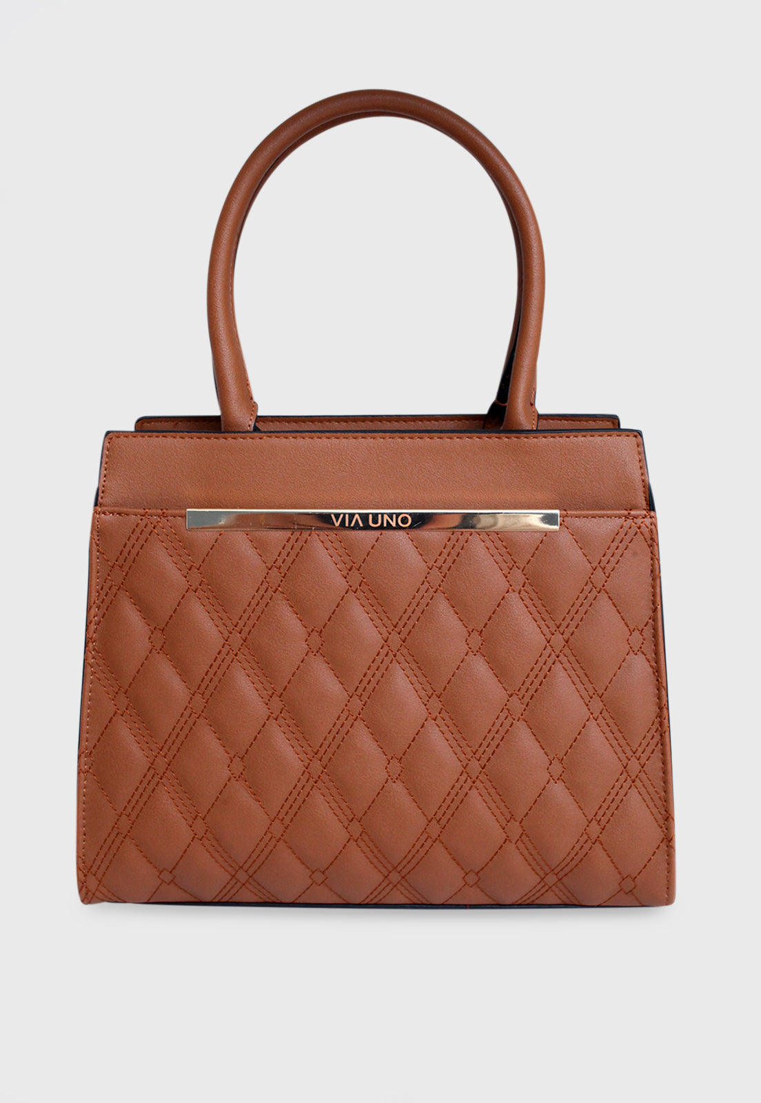 Bolsa Tote VU2586 cor Caramelo Matelassê