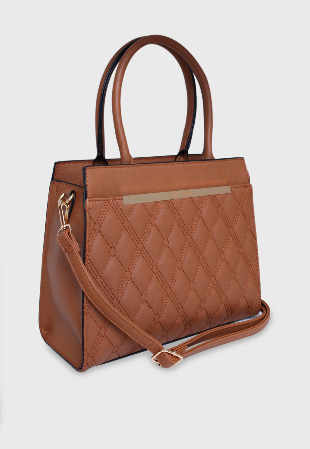 Bolsa Tote VU2586 cor Caramelo Matelassê