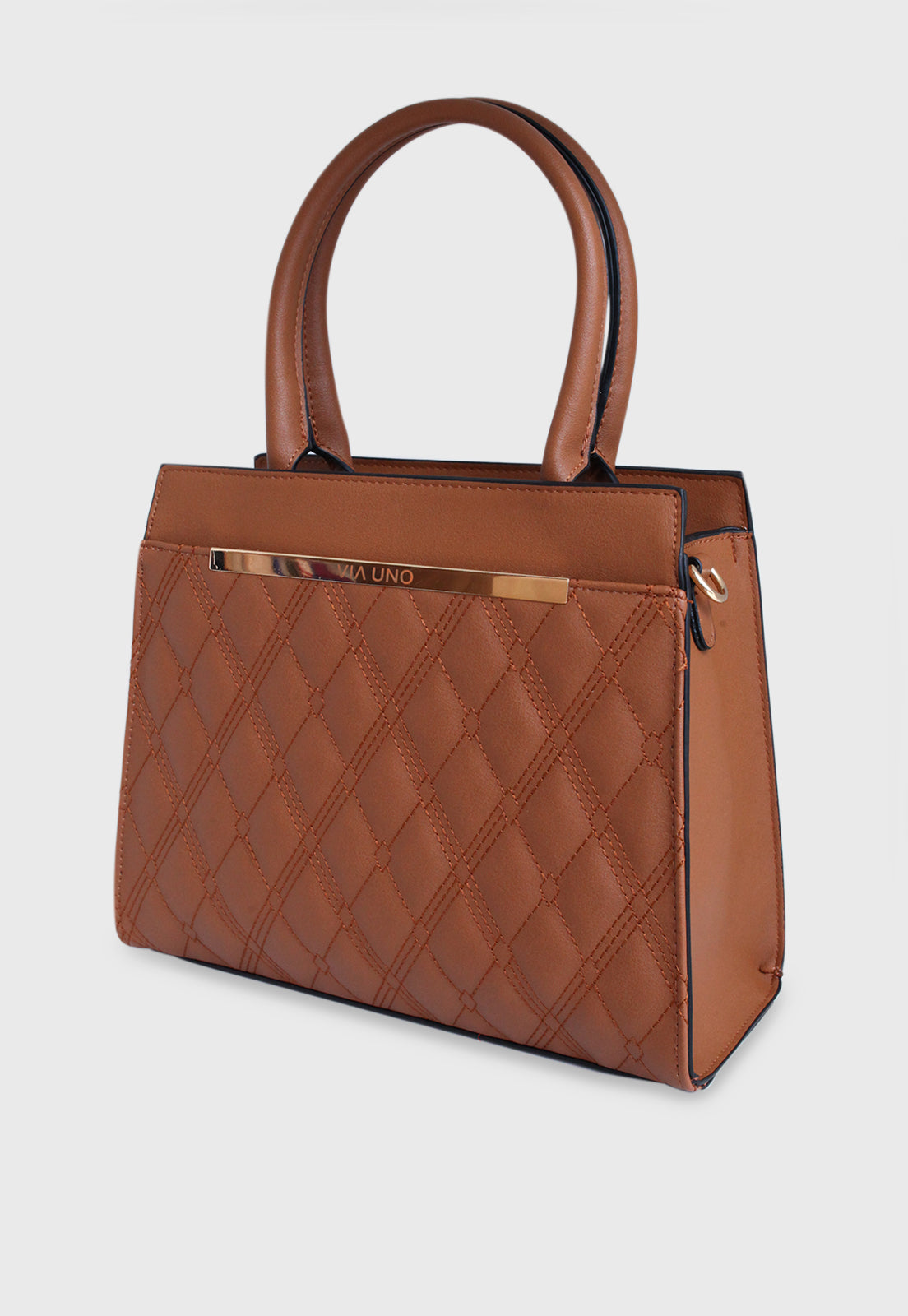 Bolsa Tote VU2586 cor Caramelo Matelassê