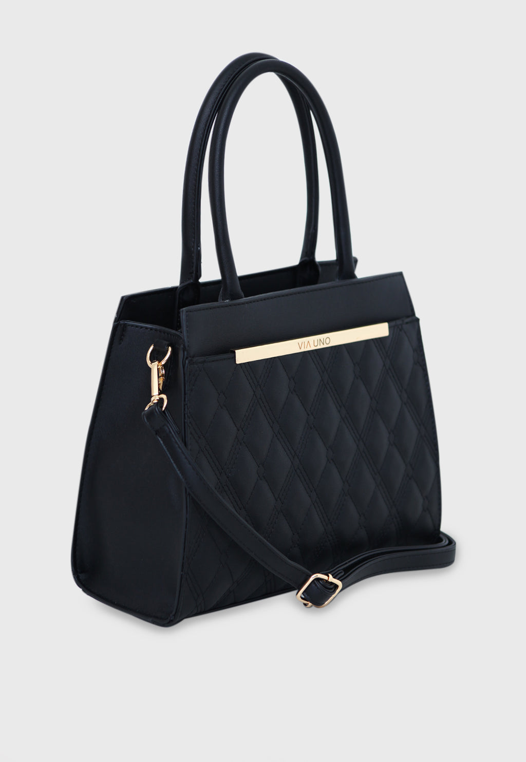 Bolsa Tote VU2586 cor Preto Matelassê