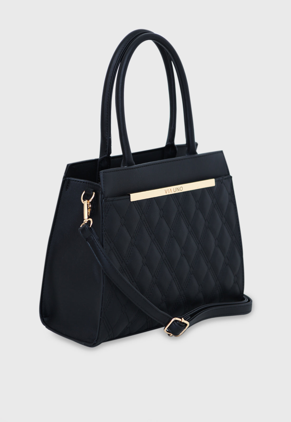 Bolsa Tote VU2586 cor Preto Matelassê