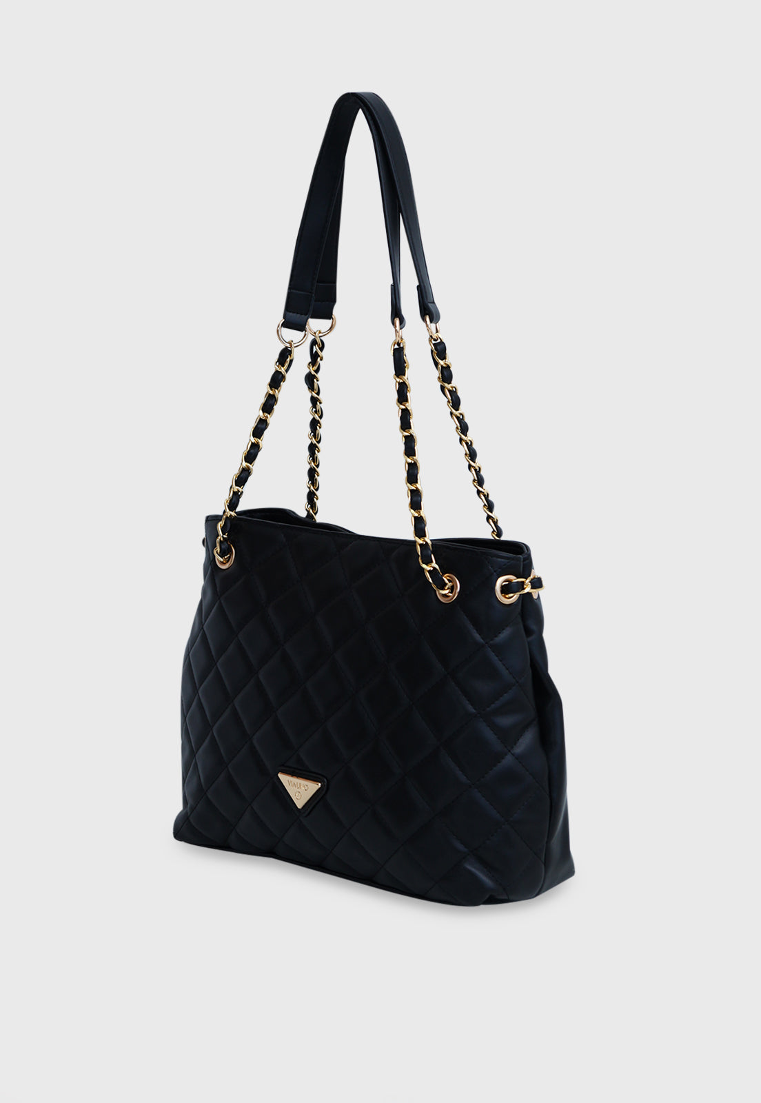 Bolsa Shoulder VU2592 cor Preto Matelassê com Corrente
