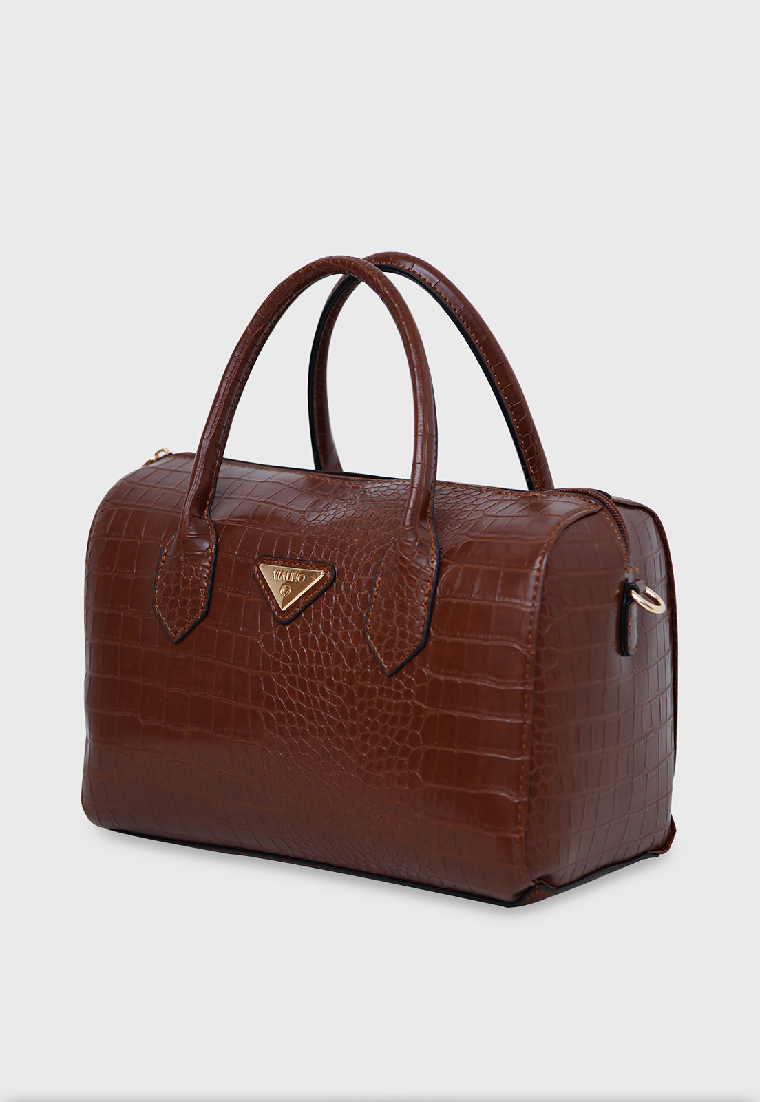 Bolsa Estruturada VU2598 cor Castanho Croco