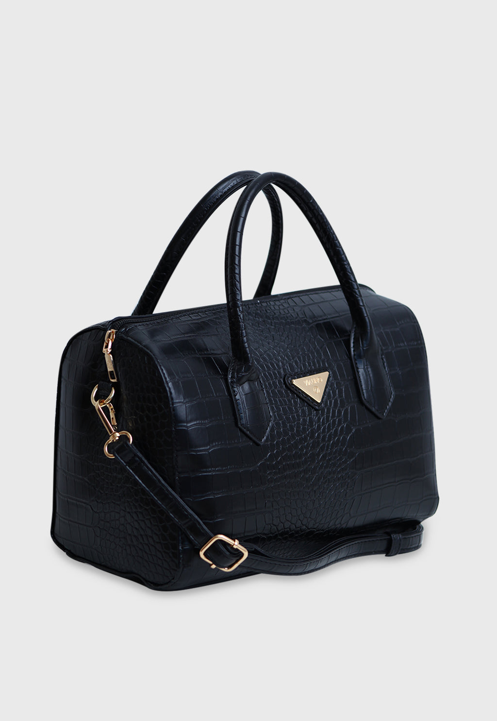 Bolsa Estruturada VU2598 cor Preto Croco